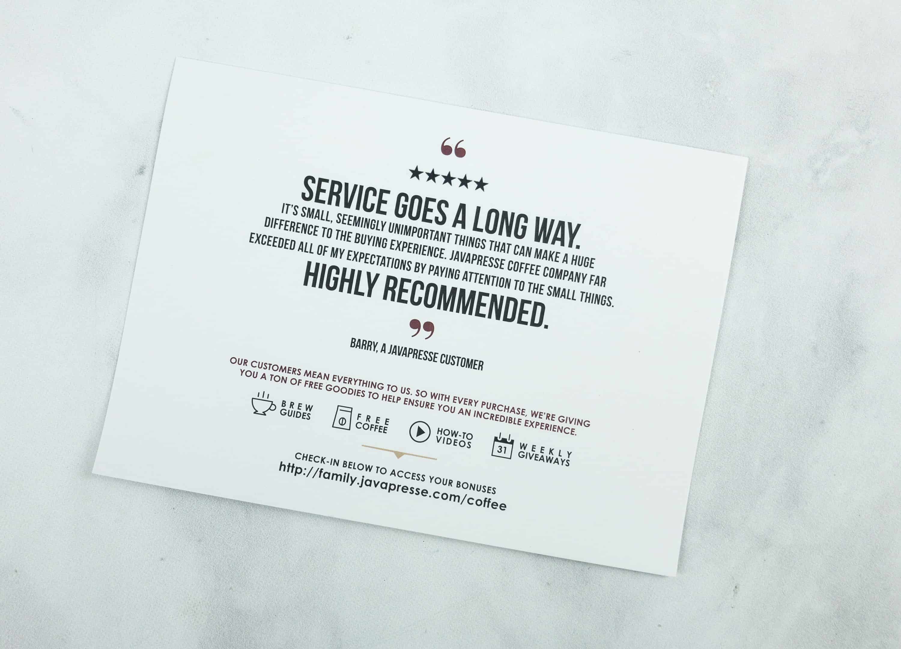 Java Presse Coffee Of The Month Club October 2018 Subscription Box