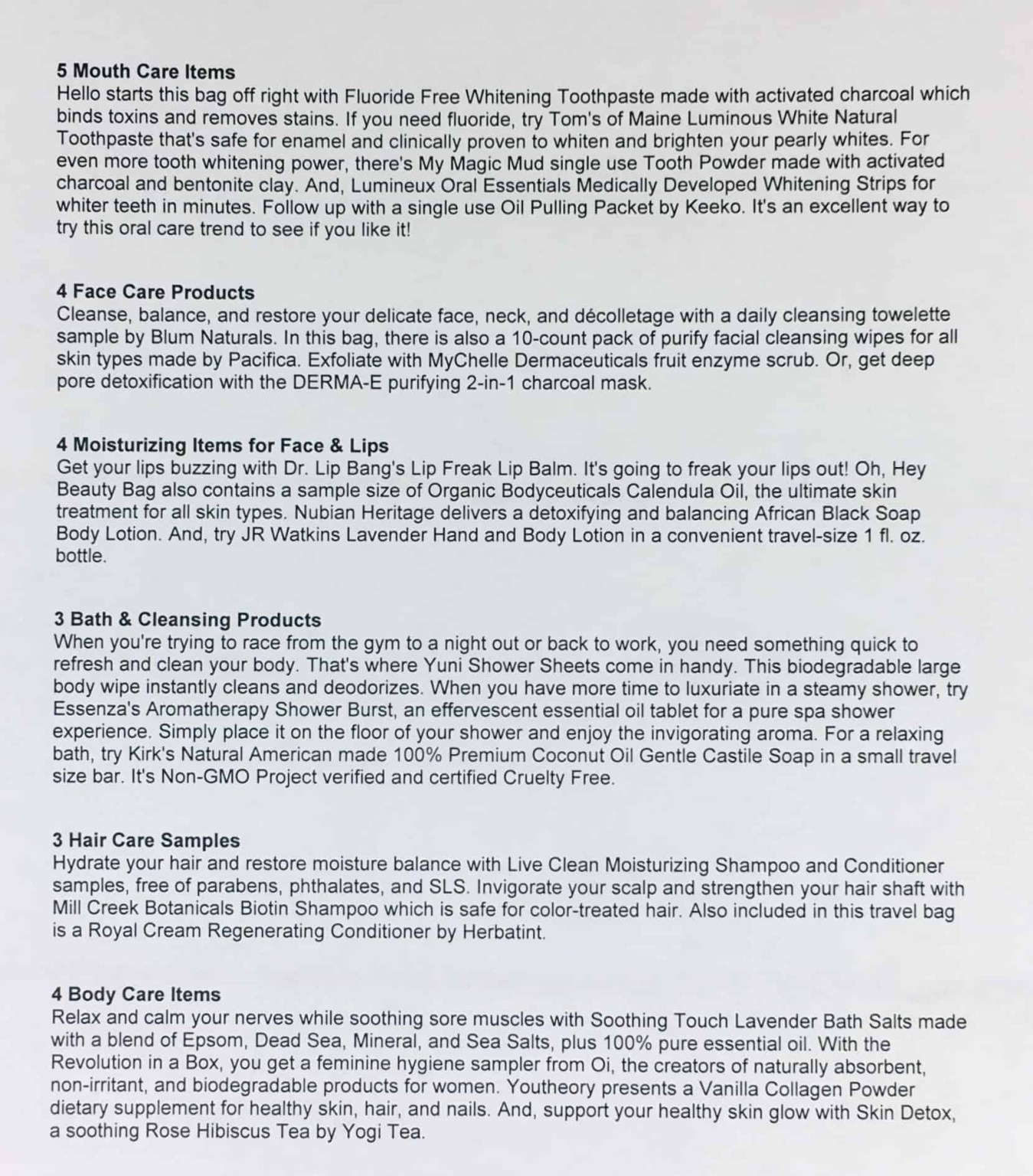 LuckyVitamin Beauty Bag October 2018 Subscription Box Review Hello