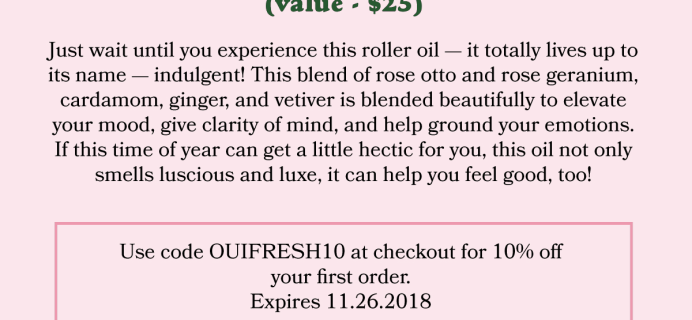 Oui Fresh Beauty Box November 2018 Full Spoilers!