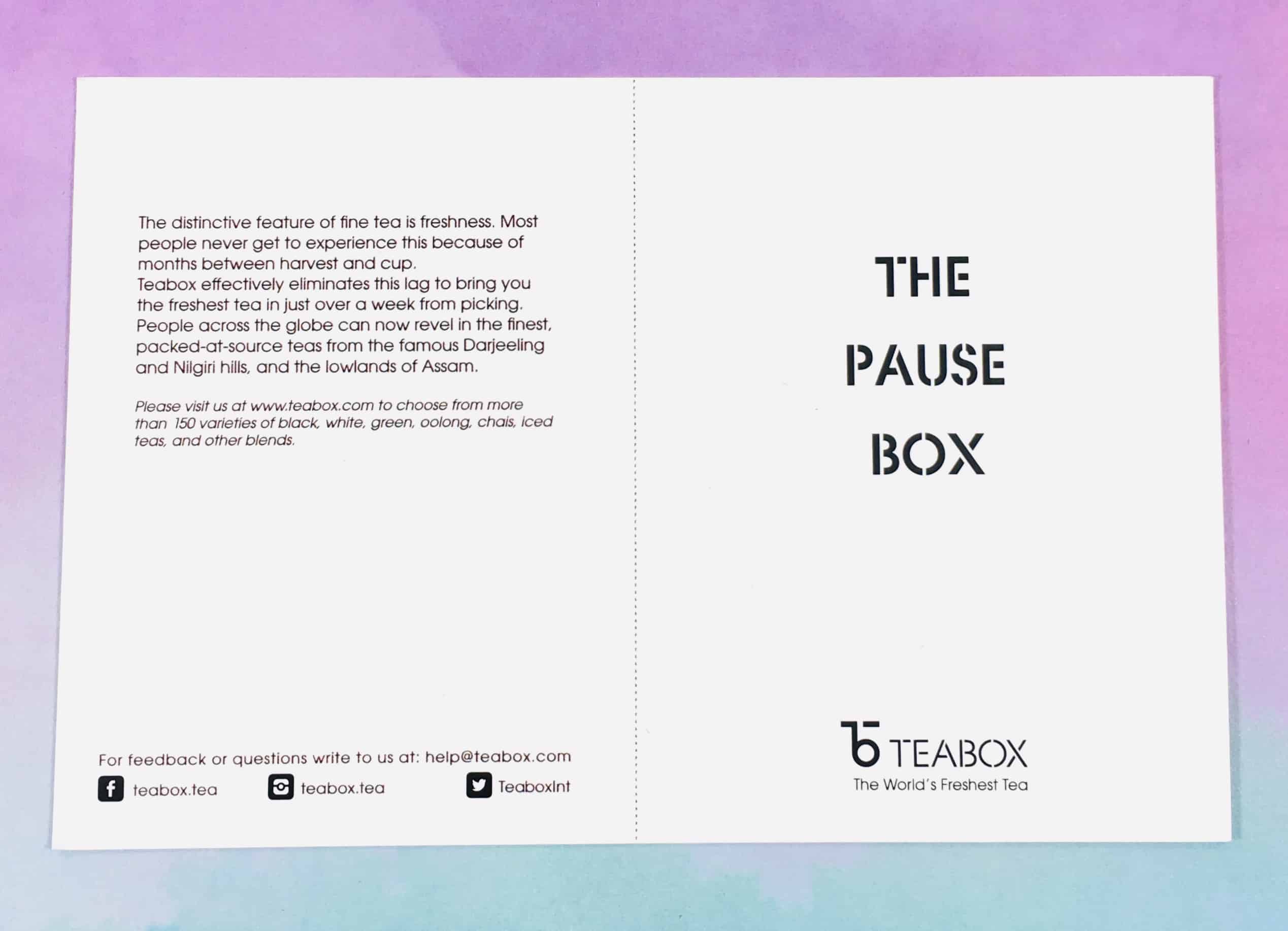 Teabox November 2018 Subscription Review & Coupon Hello Subscription