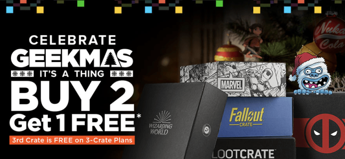 Loot Crate Geekmas Sale: Get Third Crate FREE on Select Crate Subscriptions!