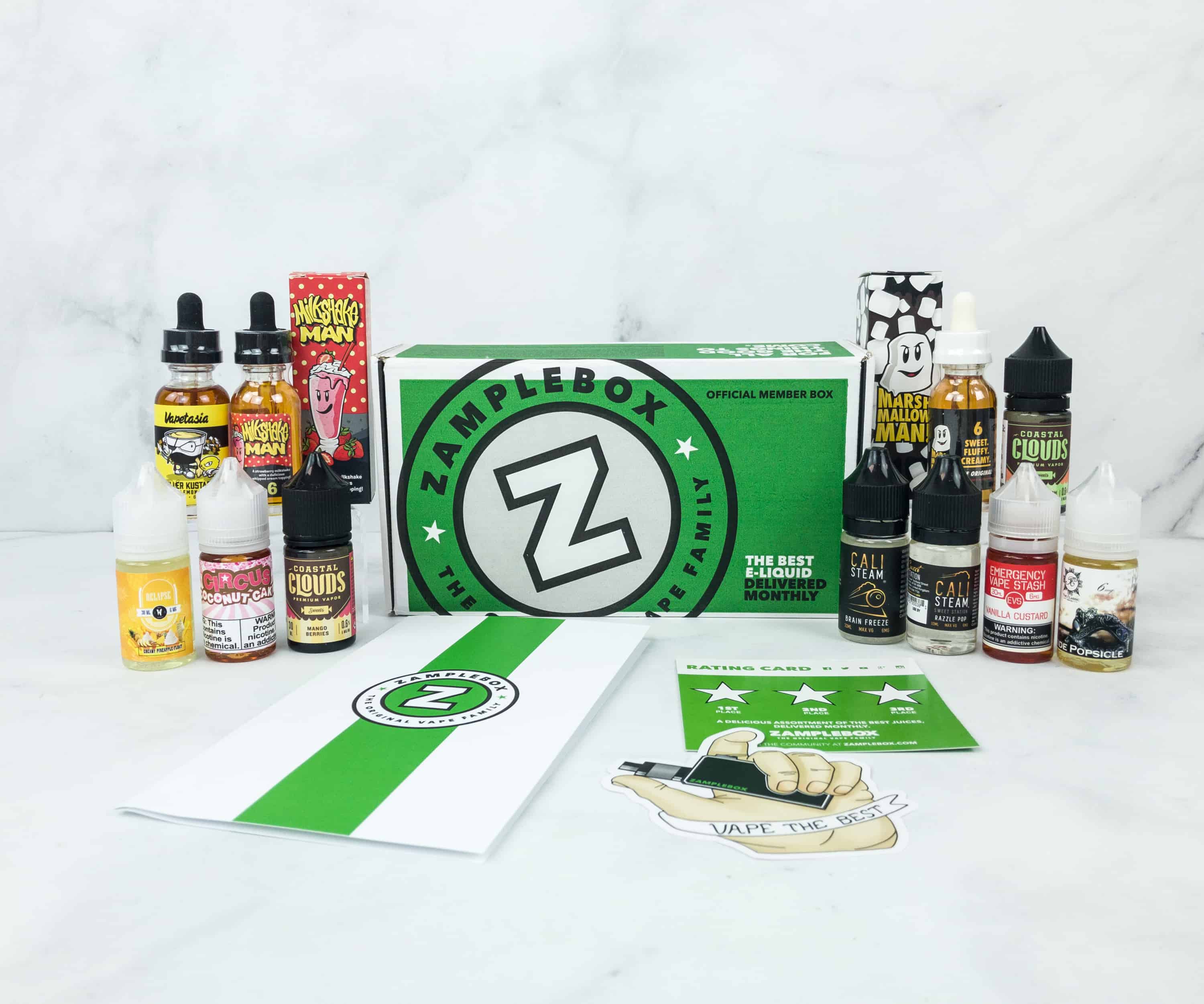 Zamplebox E Juice November 2018 Subscription Box Review Coupon