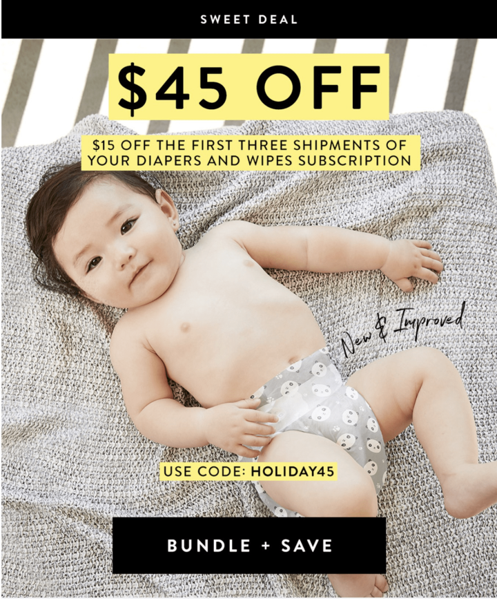 Honest Company Diaper Bundle Coupon Save 45 with 15 Off First Three