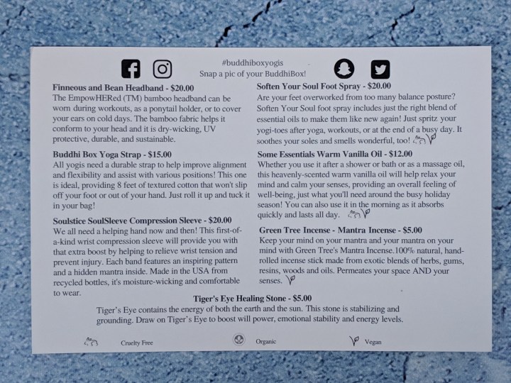 BuddhiBox Yoga Subscription Box Review + Coupon - November ...