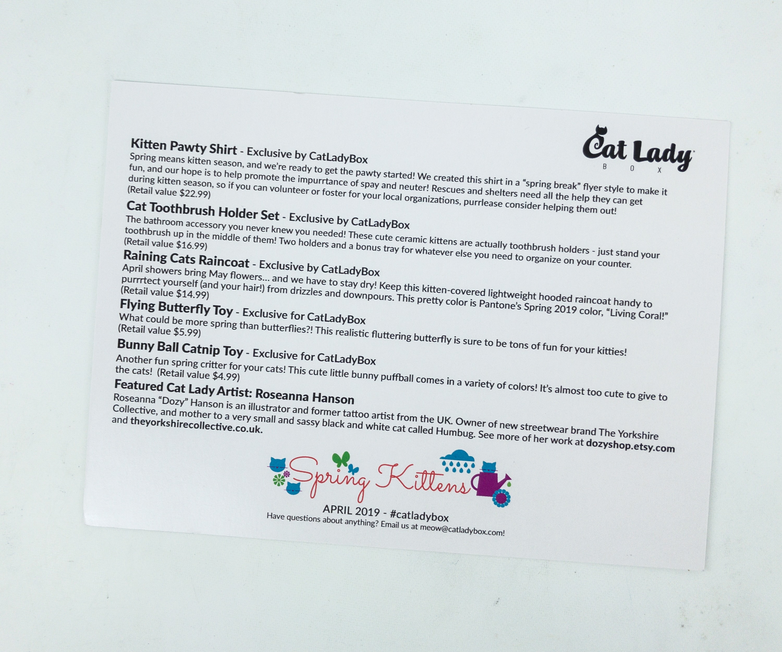 Cat Lady Box April 2019 Subscription Box Review + Coupon Hello