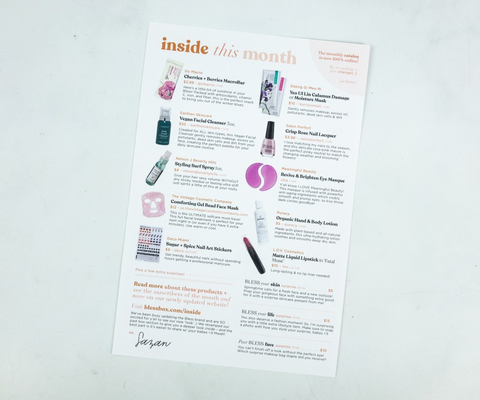 Bless Box April 2019 Subscription Box Review & Coupon Hello Subscription