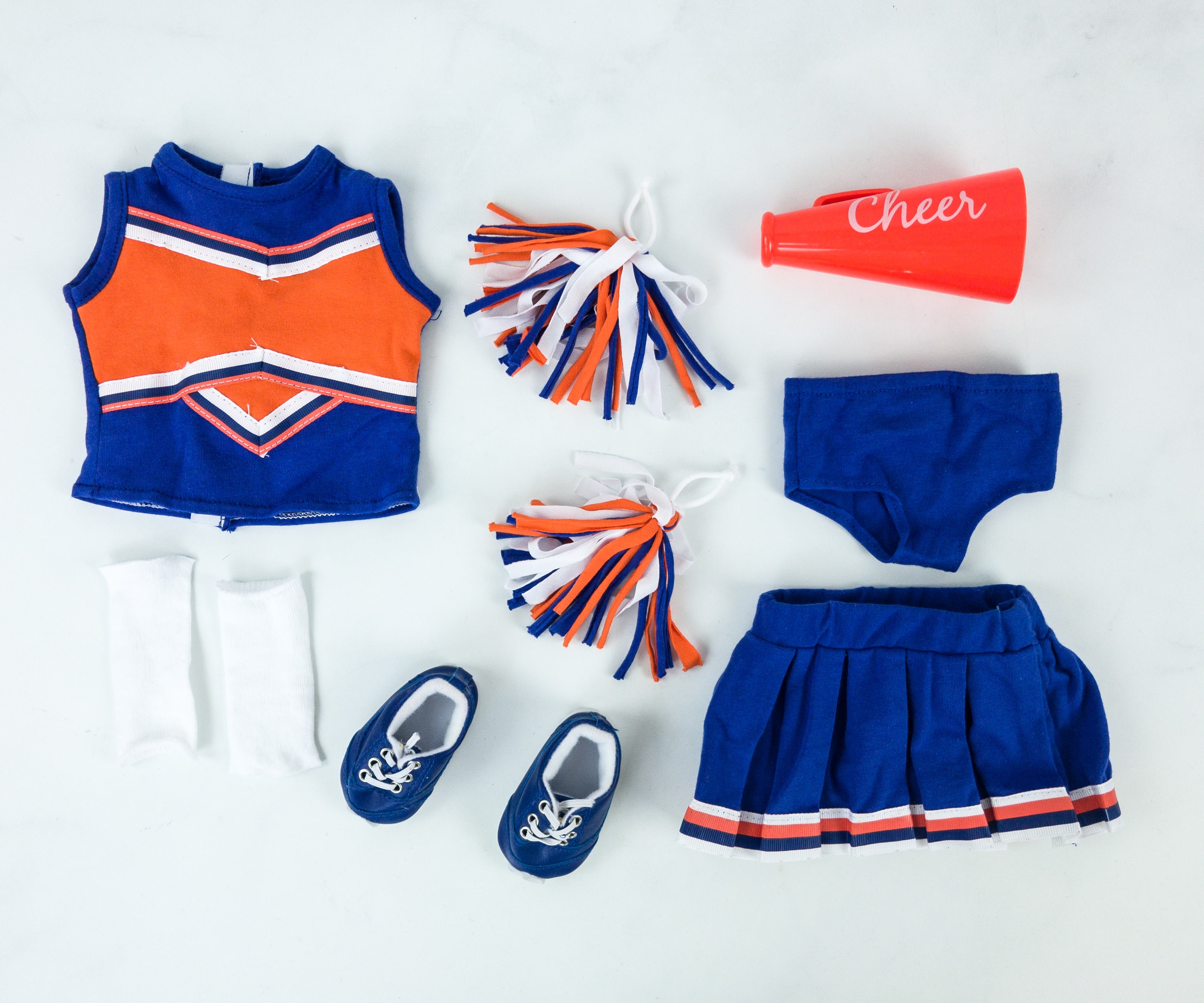 Blue and Orange Cheerleader Outfit for American Girl Dolls