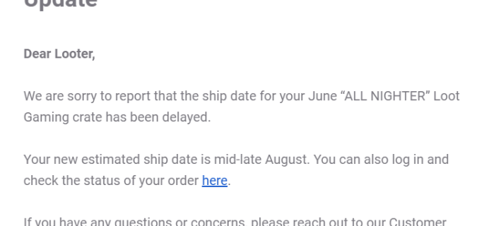 June 2019 Loot Gaming Shipping Update #2