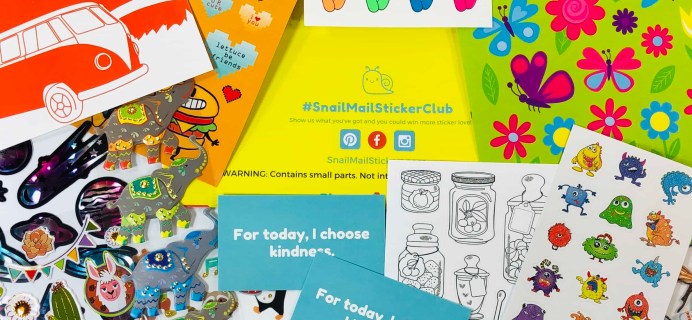 Snail Mail Sticker Club September 2019 Subscription Box Review + Coupon