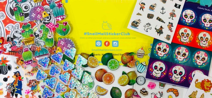 Snail Mail Sticker Club October 2019 Subscription Box Review + Coupon