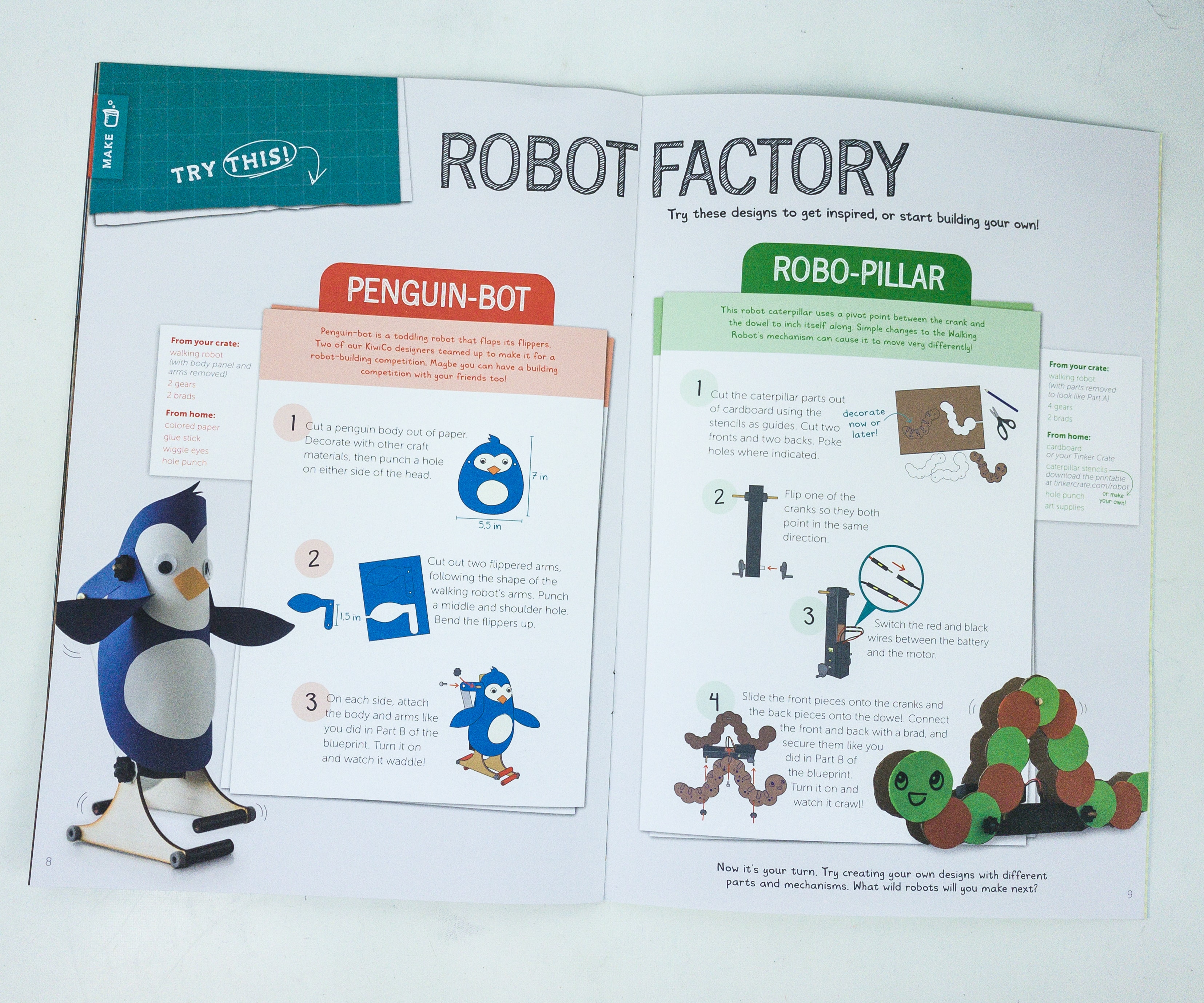 KiwiCo Tinker Crate Review & Coupon WALKING ROBOT hello subscription