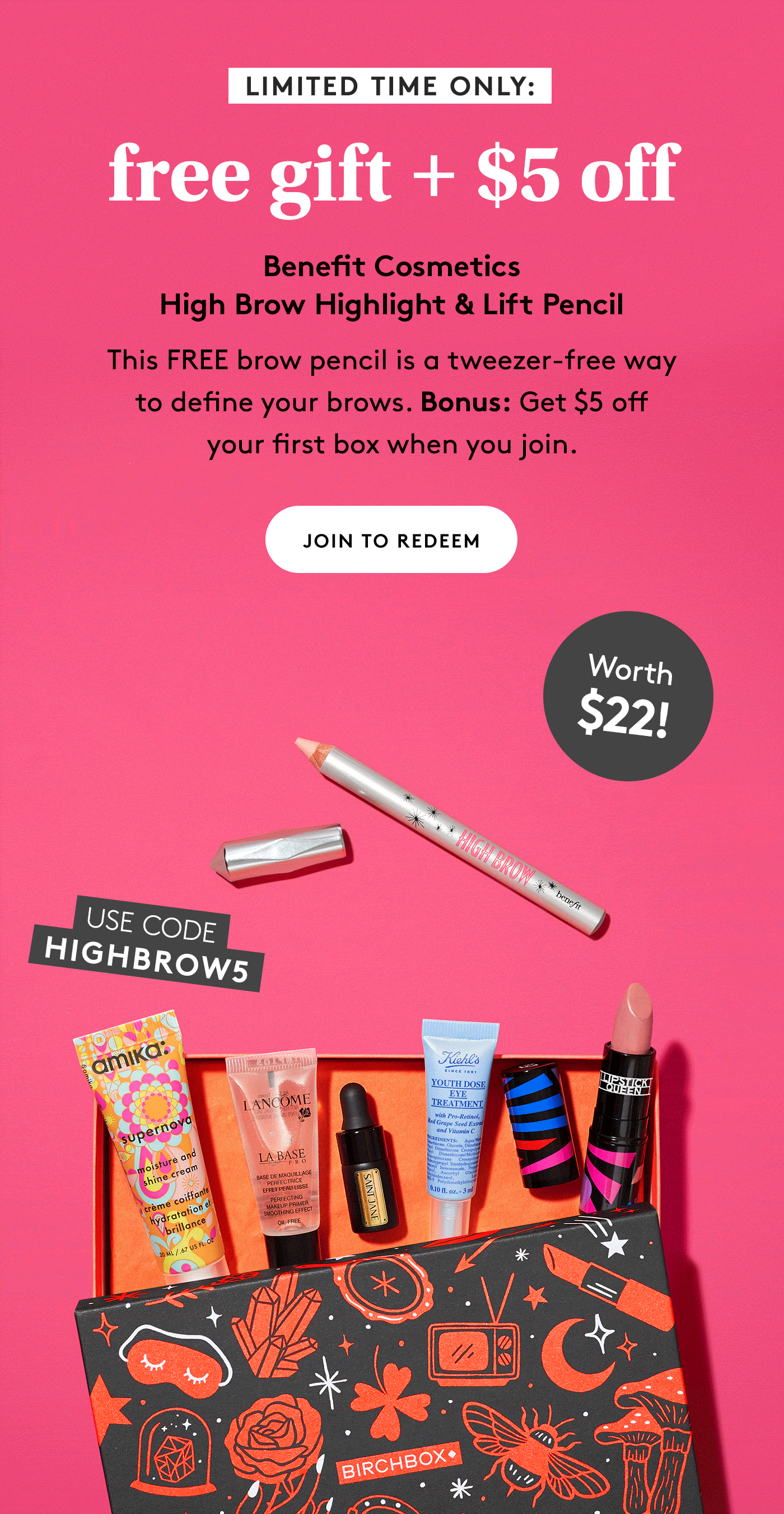 Birchbox FREE Benefit Cosmetics High Brow & Light Pencil + $5 Off! - Hello Subscription