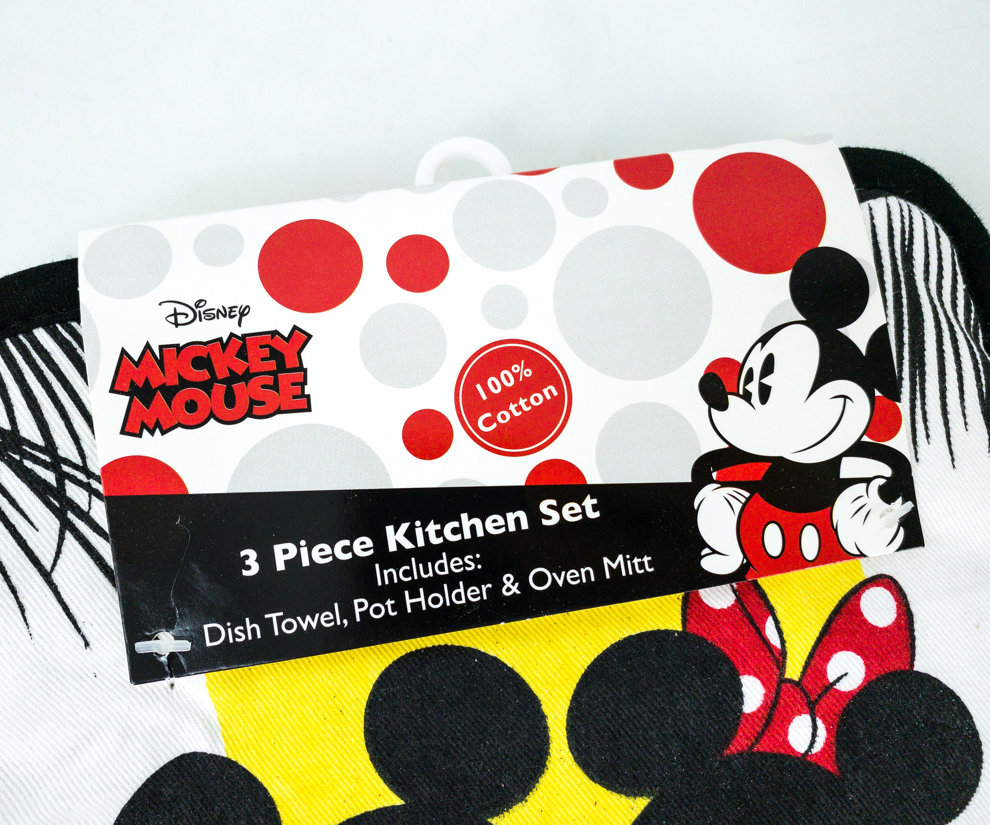 Jerry Leigh Disney Oven Mitt Pot Holder & Dish Towel 3 pc Kitchen Set ( Mickey Minnie