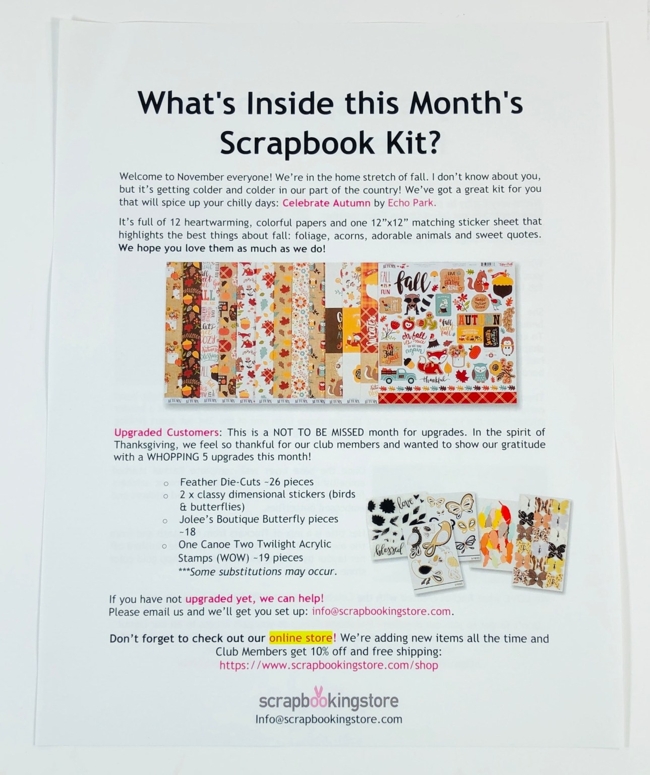Scrapbooking Store November 2019 Subscription Box Review Hello