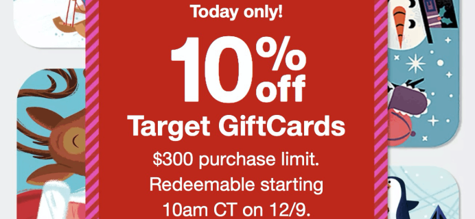 Holiday Deal: Save 10% on Target Gift Cards! TODAY ONLY!