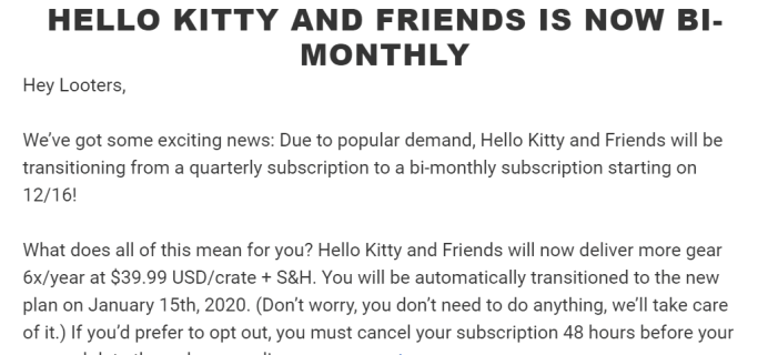 Hello Kitty and Friends Subscription Update!