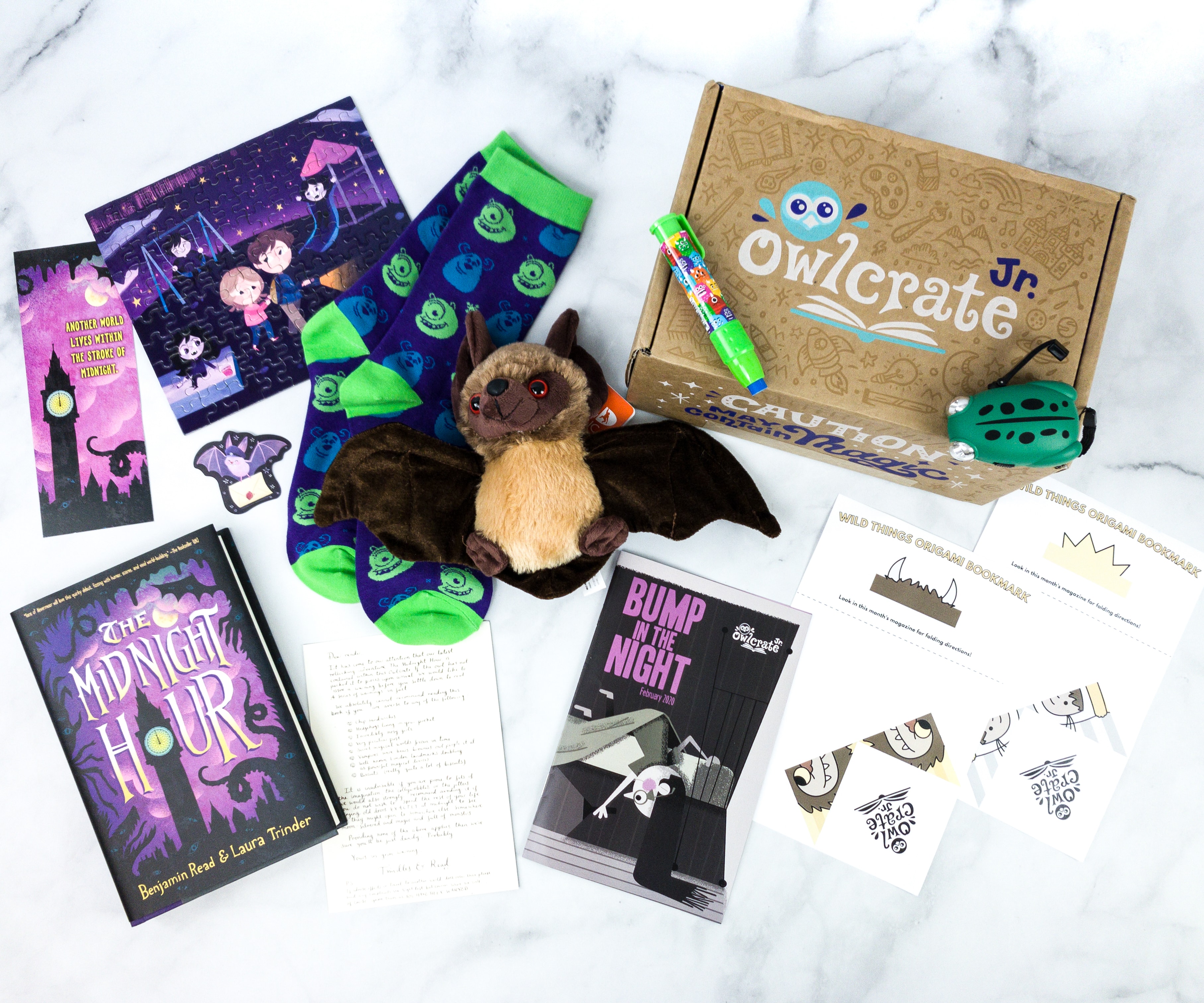 OwlCrate Jr. February 2020 Box Review & Coupon BUMP IN THE NIGHT