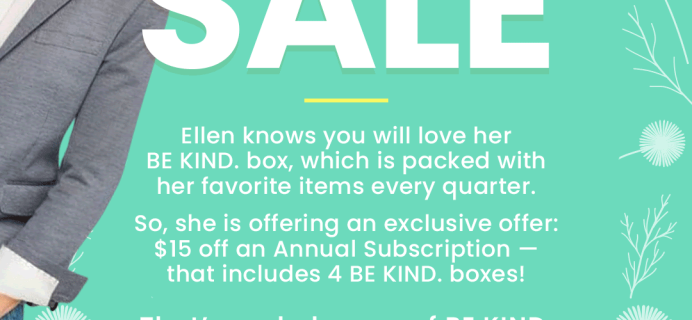 BE KIND by Ellen Box Coupon: Get $15 Off on Annual Subscriptions!
