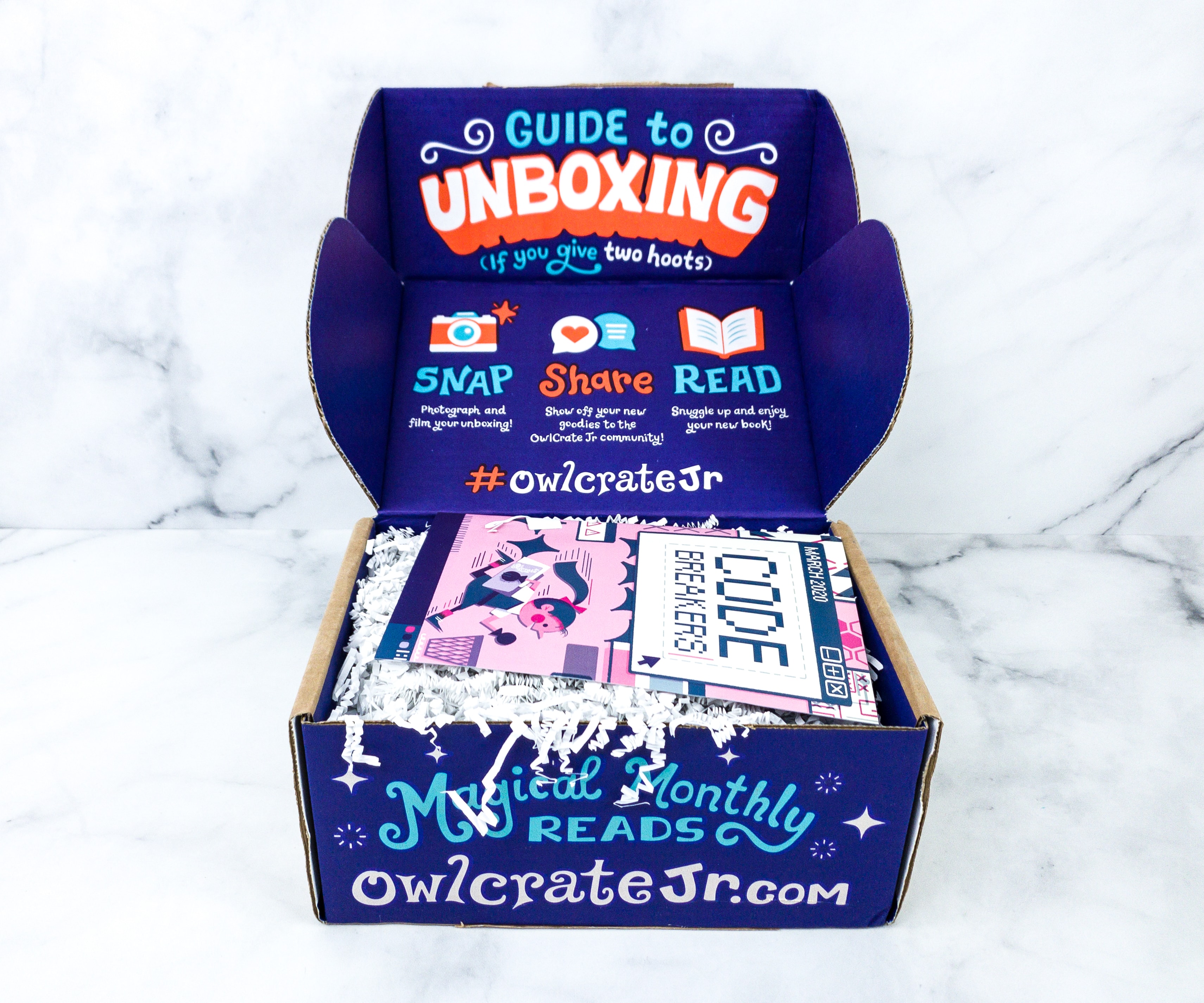 OwlCrate Jr. March 2020 Box Review & Coupon CODE BREAKERS Hello