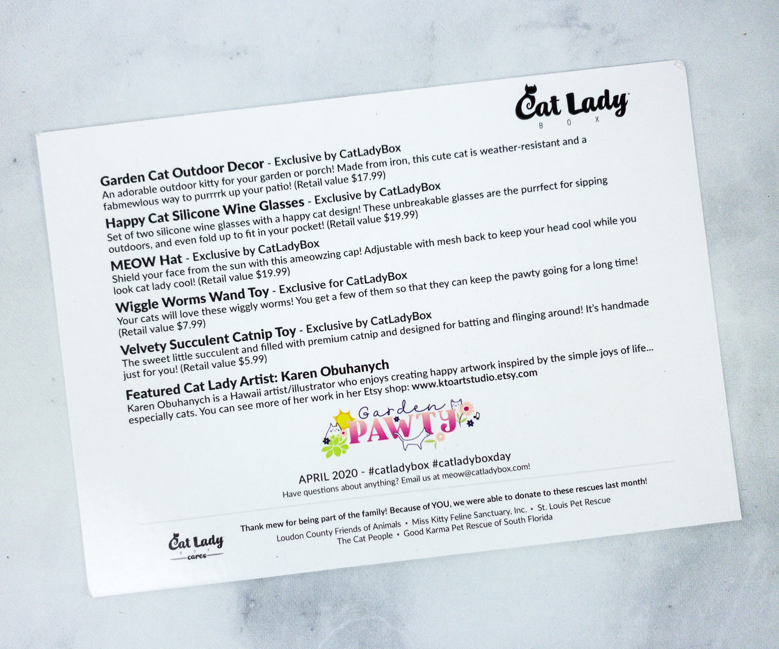 Cat Lady Box April Subscription Box Review Garden Pawty Hello Subscription Cat Lady Box April Subscription Box Review Garden Pawty Hello Subscription