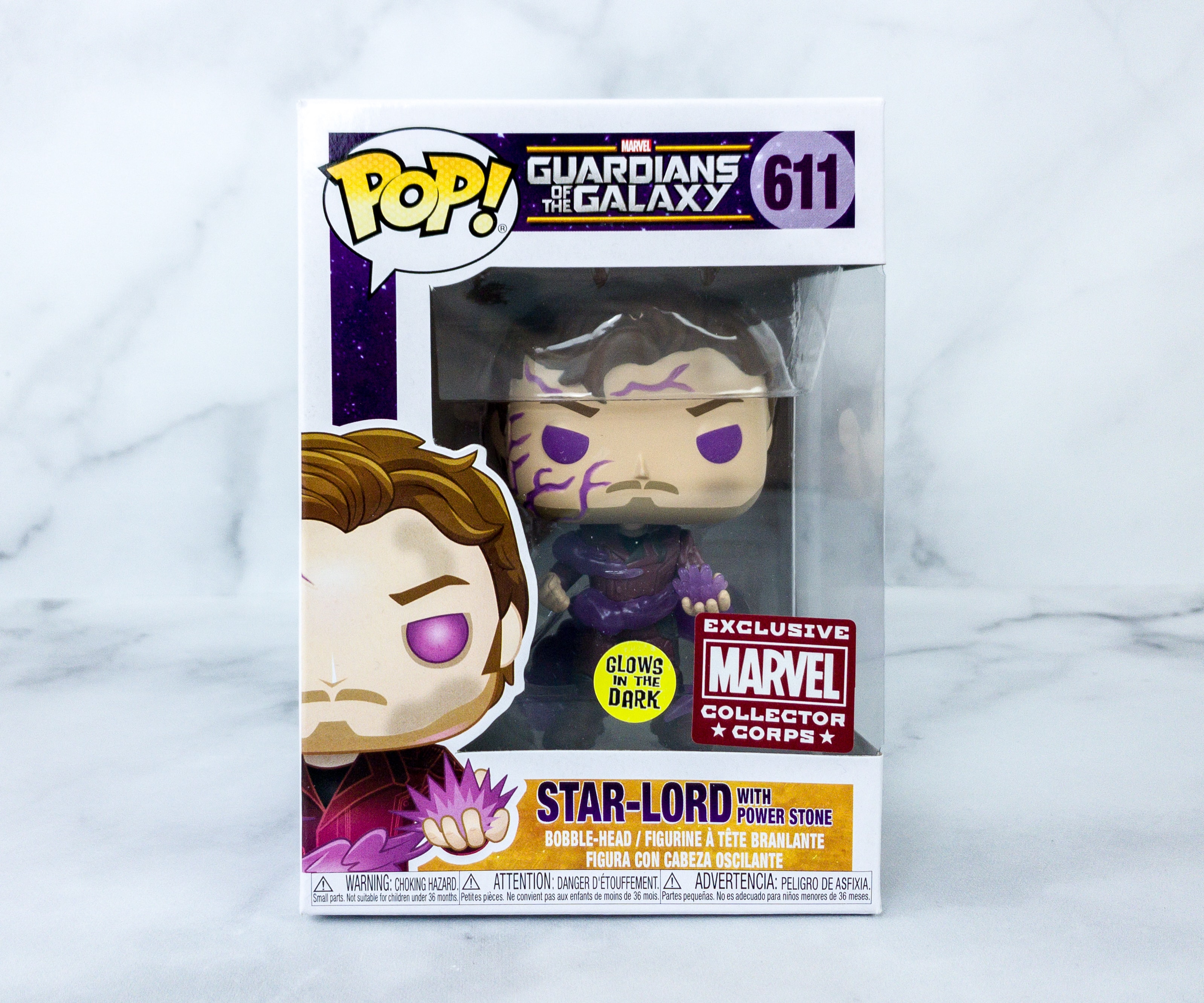 Funko Pop! Marvel Guardians of the Galaxy Star-Lord with Power Stone (Glow)  Marvel Collectors Corp Figure #611 - US