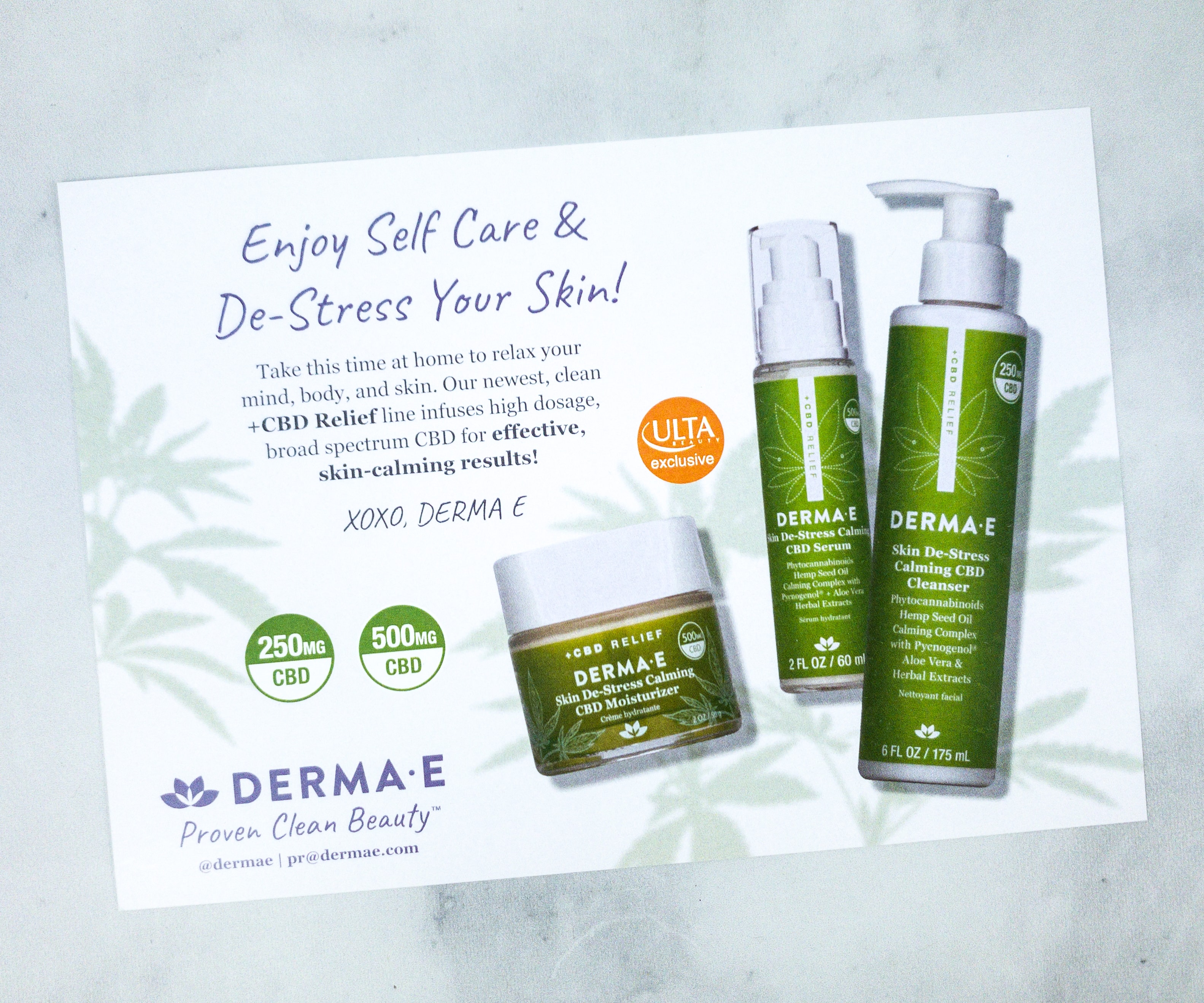 DermaE +CBD RELIEF Collection Review Hello Subscription