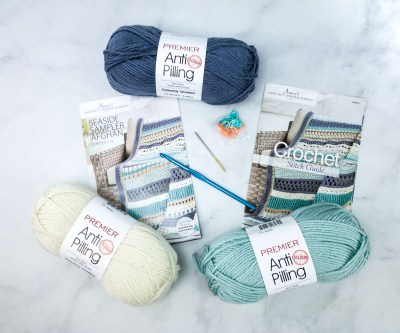 Annie’s Crochet Striped Afghan Club Unboxing Review + Coupon – SEASIDE SAMPLER AFGHAN