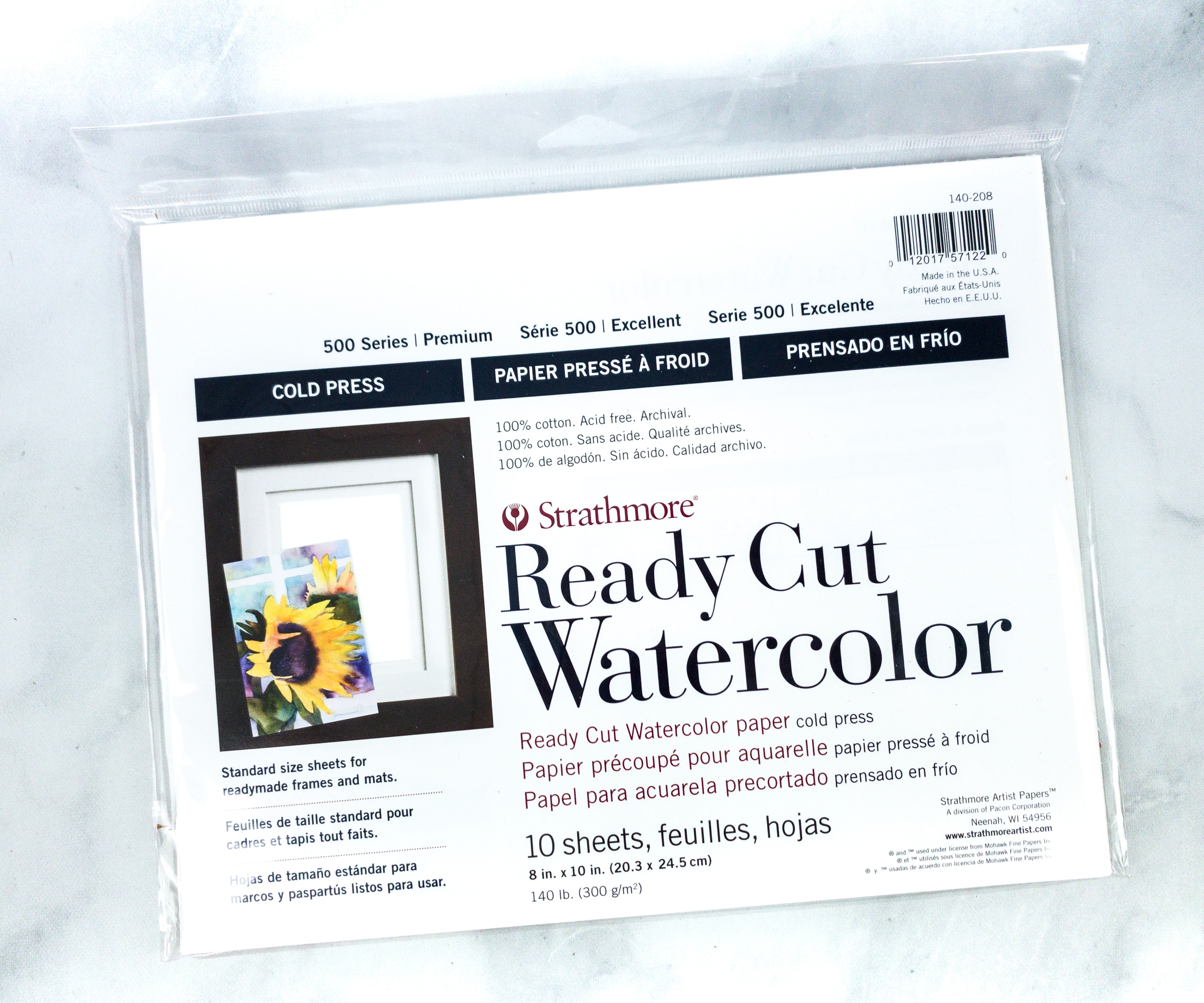 Strathmore Ready Cut Watercolor Paper, Hot Press, 8 x 10 Inches, 10 Sheets