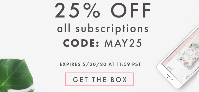 Bombay & Cedar  Flash Sale: Get 25% Off ALL Subscriptions – Lifestyle & Beauty! TODAY ONLY!