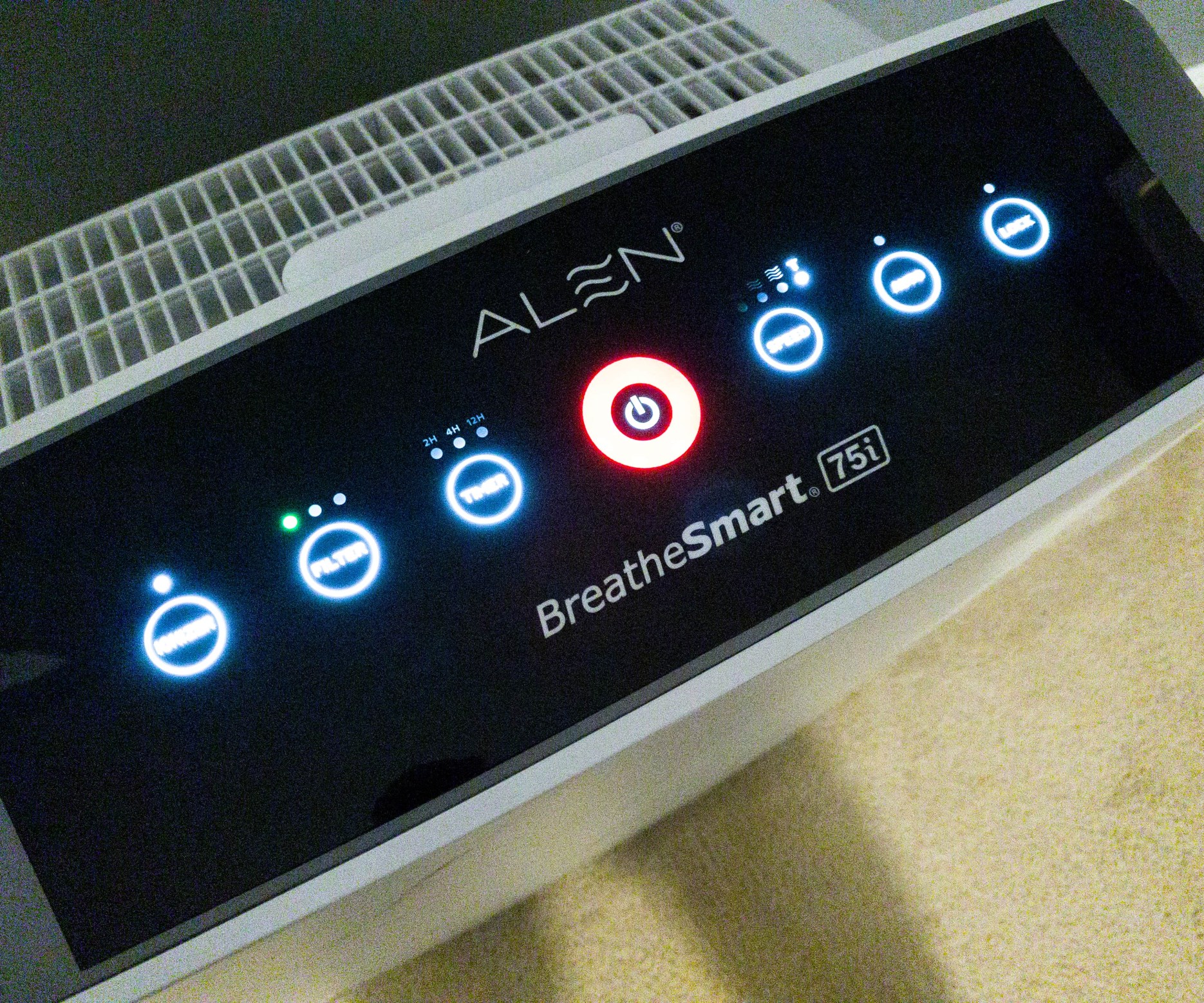 alen air purifier orange light