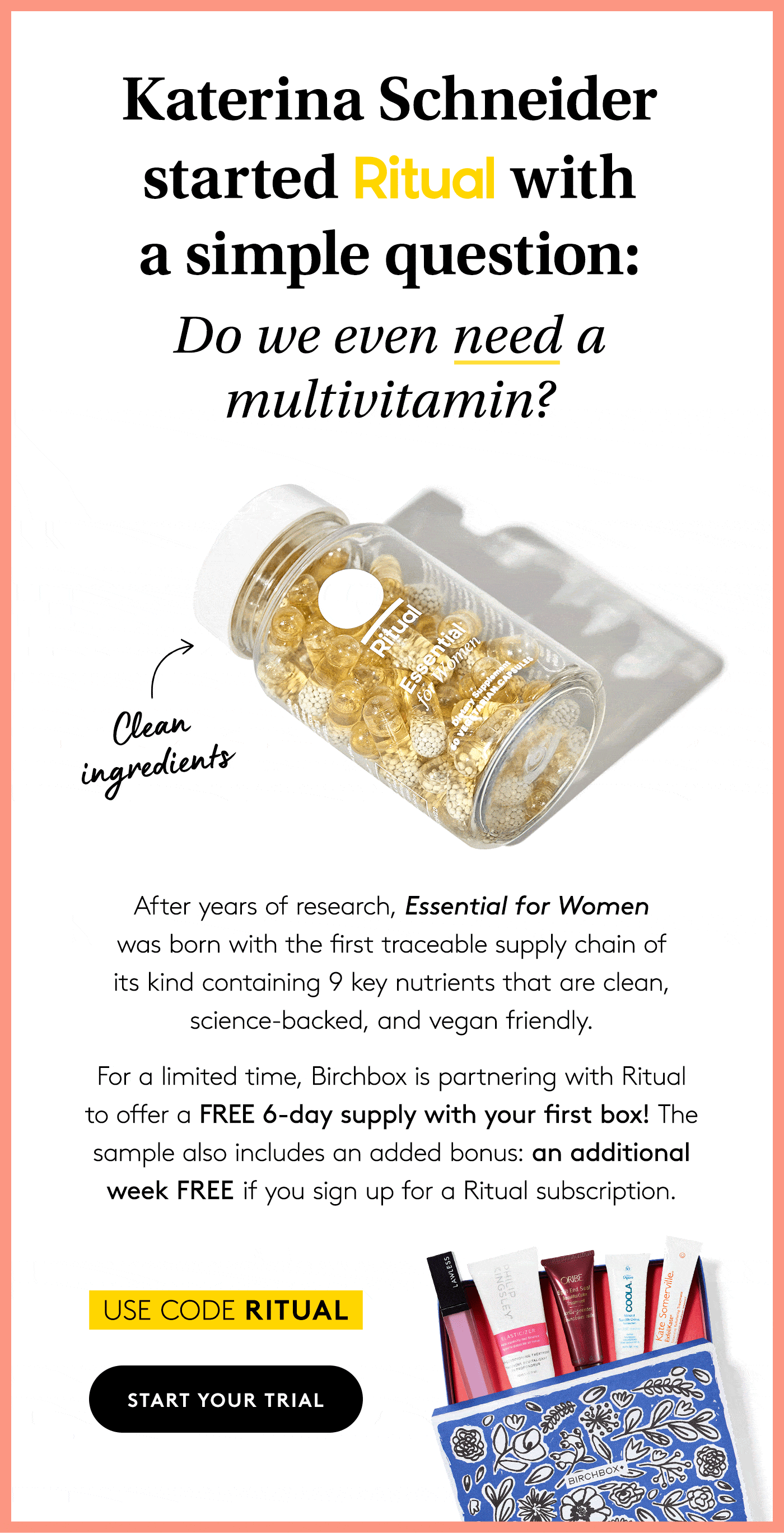 Birchbox Deal FREE Ritual Vitamins! Hello Subscription