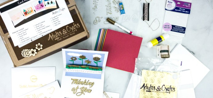 Adults & Crafts Subscription Box Review + Coupon – CARD MAKING KIT