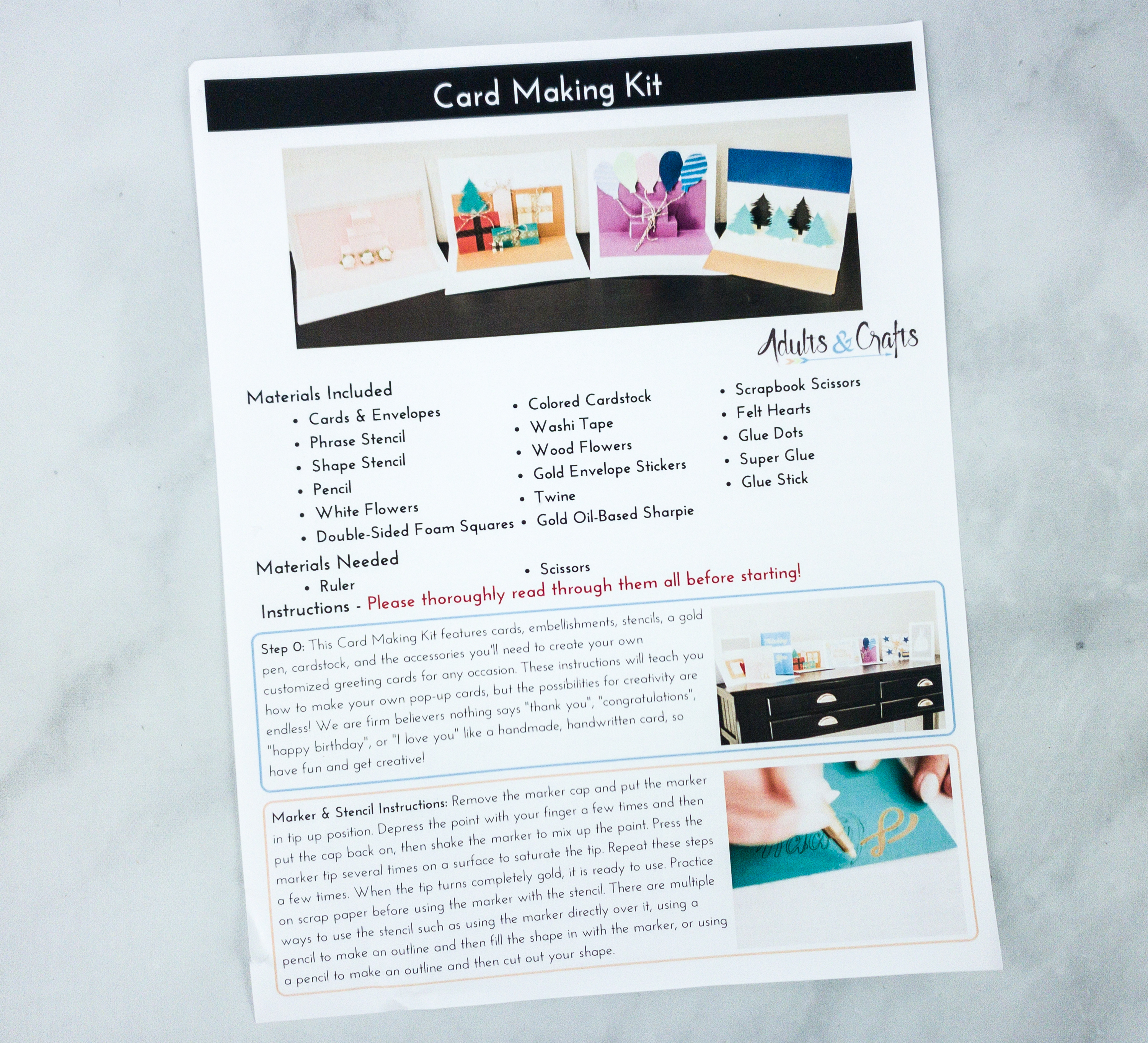 Adults & Crafts Subscription Box Review + Coupon - CARD MAKING KIT - Hello  Subscription