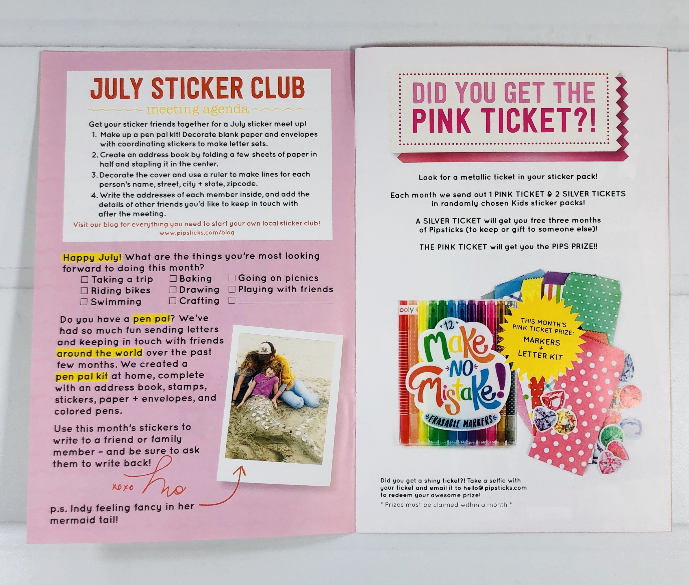 Monthly Sticker Club for Kids