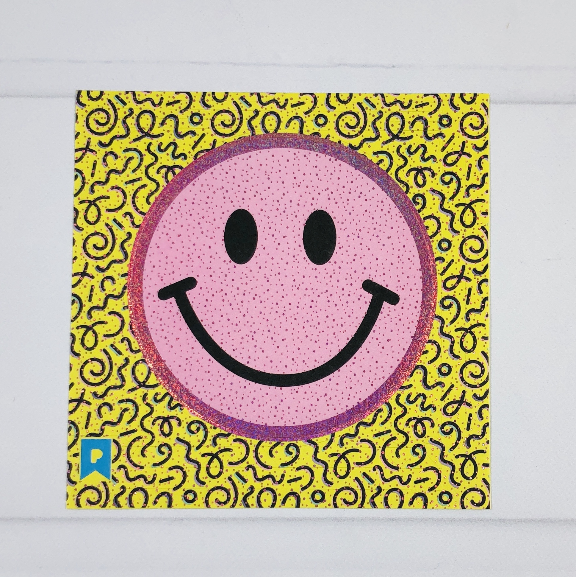 Metallic Gold Smiley Face Stickers 3/4