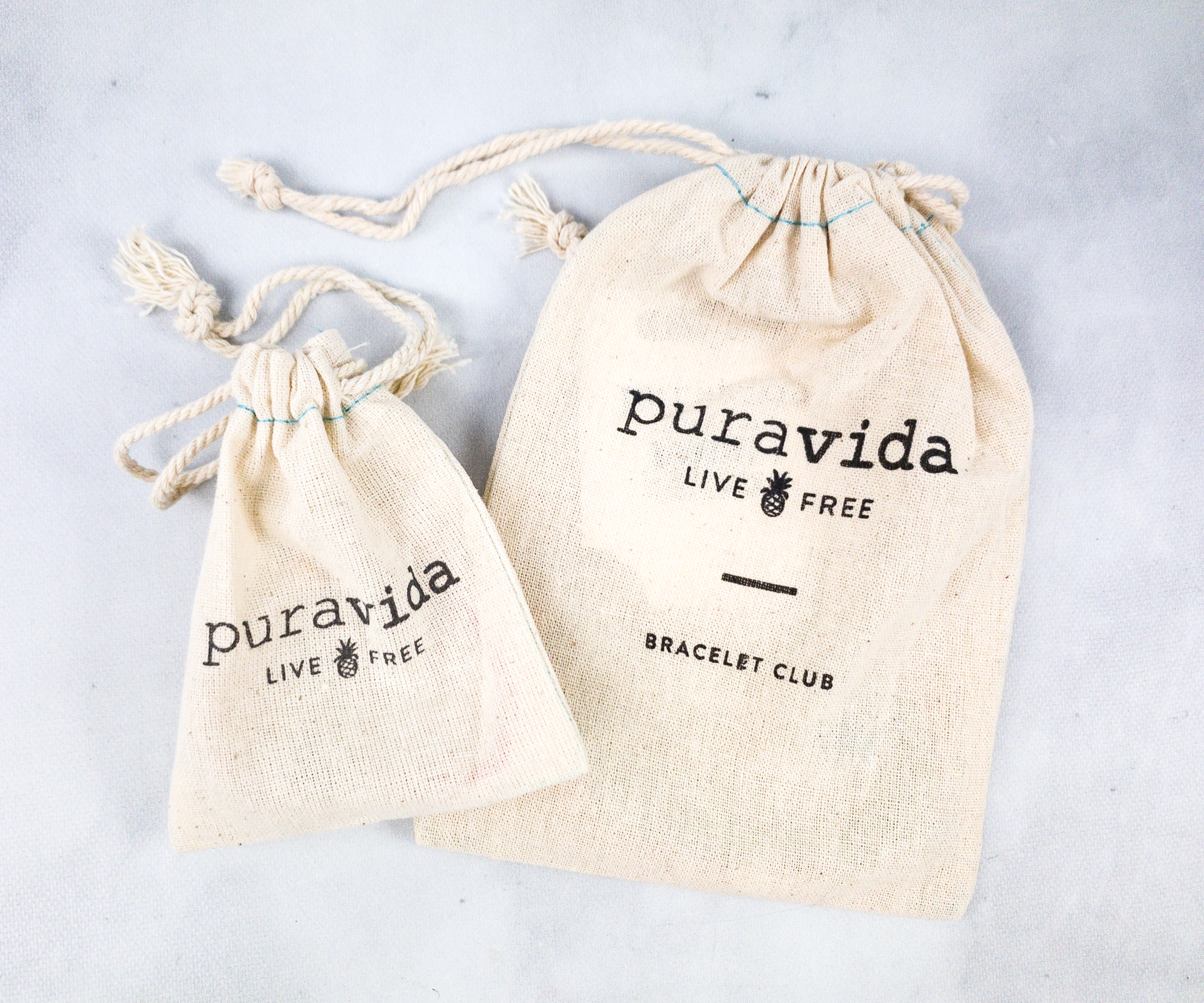 PURA VIDA BRACELET CLUB EMPTY DRAWSTRING BAGS