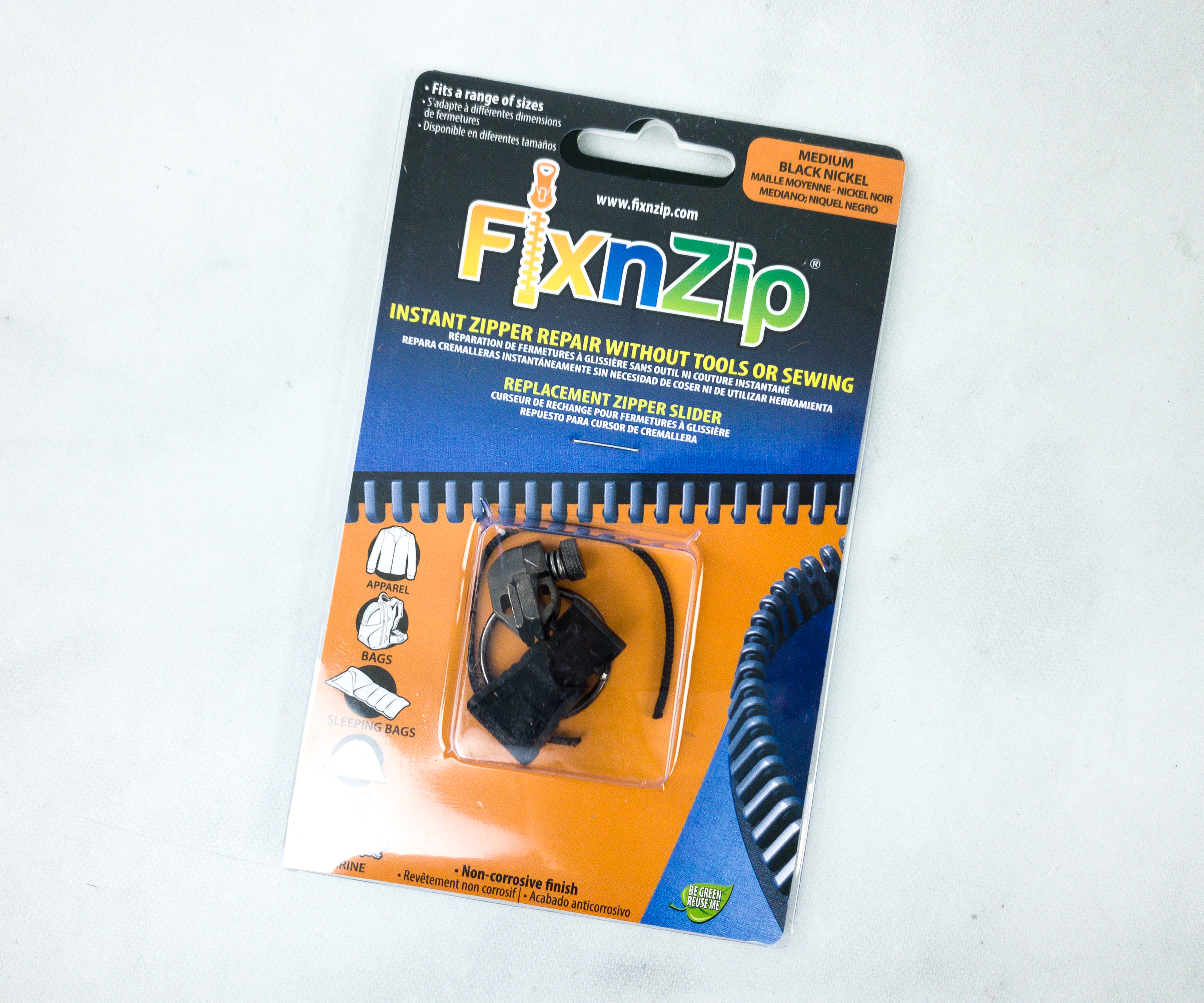 FixnZip (Medium, Black Nickel) - See Size Guide - Universal Zipper Repair  Kit for Jackets, Luggage, Bags - Backpack Zipper Replacement Repair Kit 