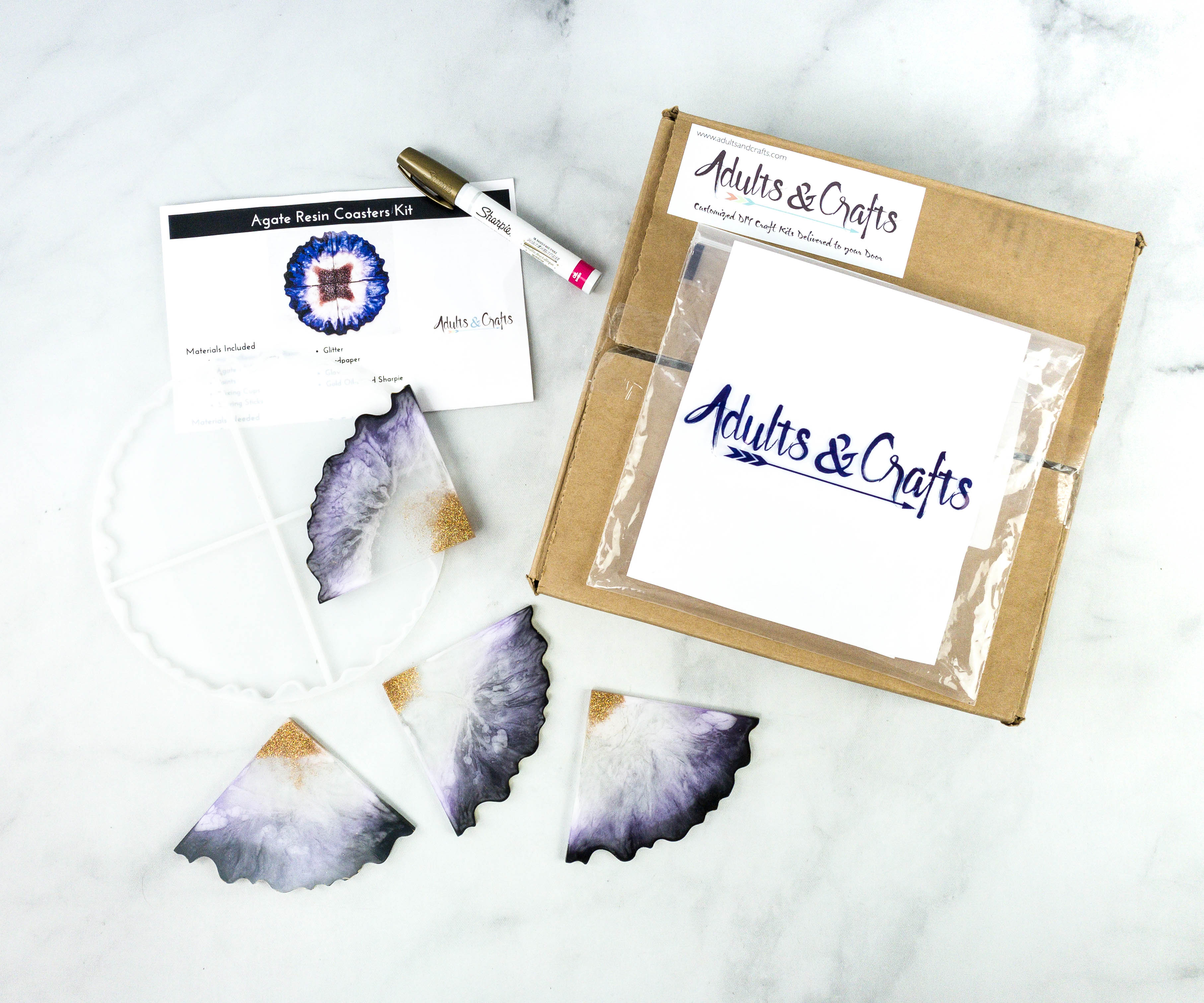 Adults & Crafts Subscription Box Review + Coupon - AGATE RESIN