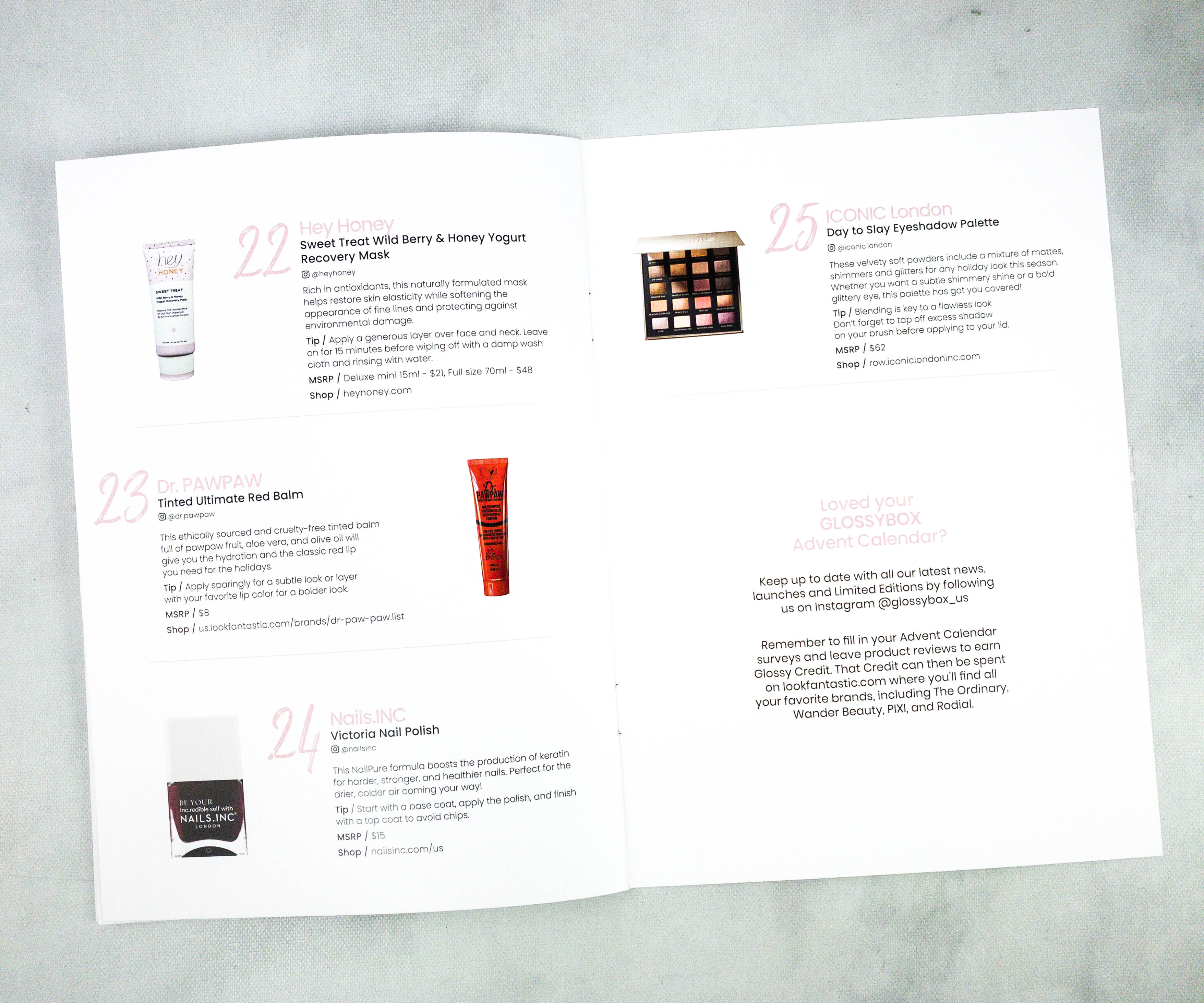 GLOSSYBOX 2020 Advent Calendar Review + Coupons - Hello Subscription