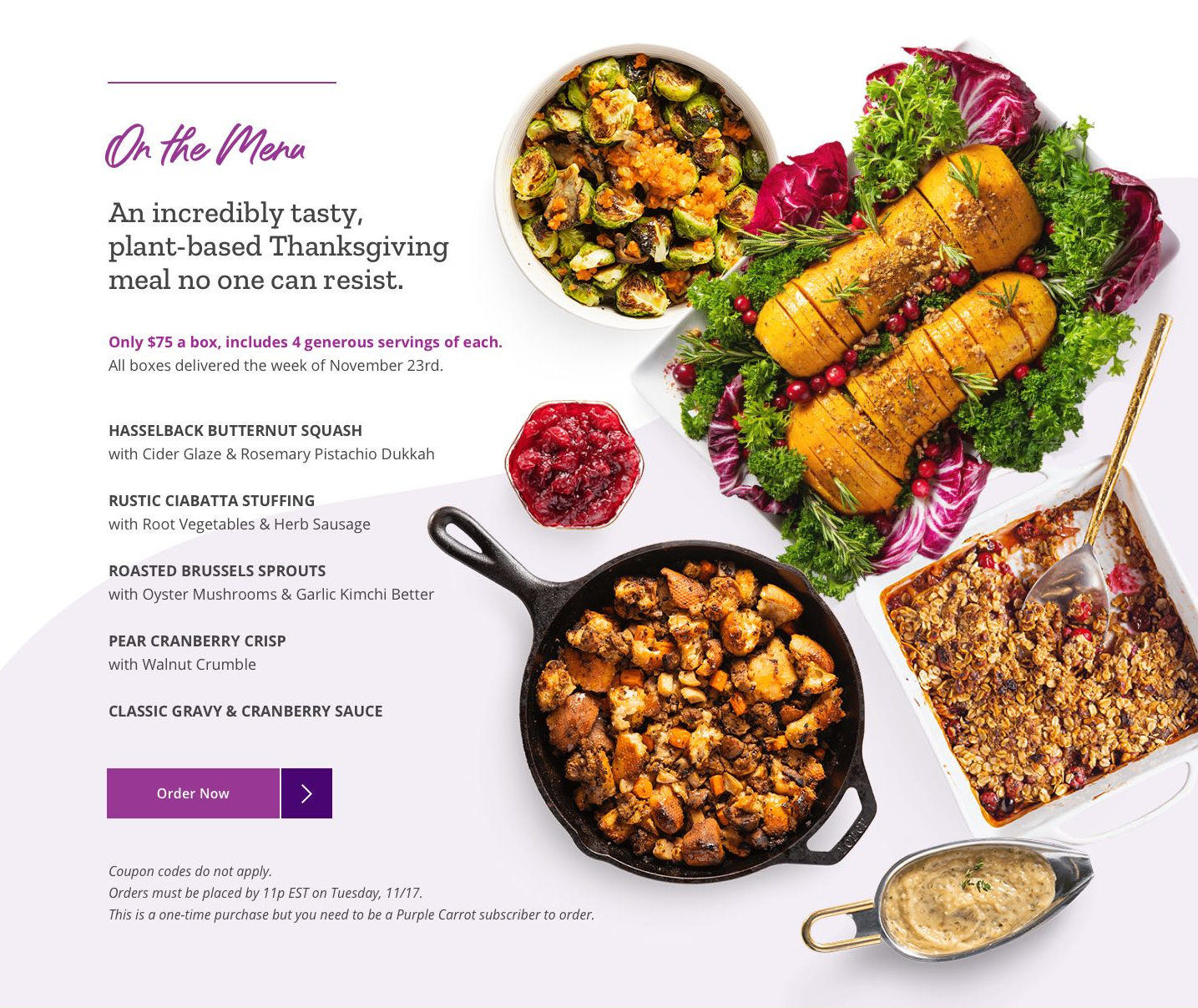 The Purple Carrot Thanksgiving Box Available Now! Hello Subscription