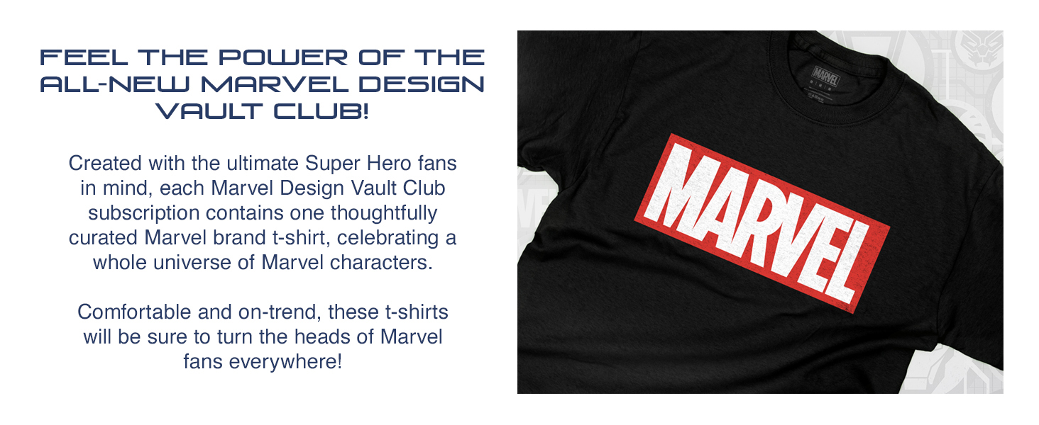 Halvkreds omdrejningspunkt Diplomatiske spørgsmål Marvel Design Vault Club T-Shirt Club: For The Ultimate MCU Super Hero  Fans! - Hello Subscription