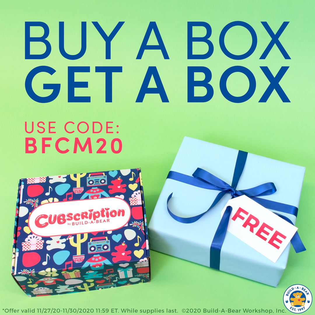 Cubscription Box by BuildABear Cyber Monday Deal FREE Bonus Box With