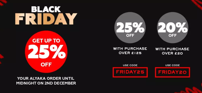 Alyaka  Black Friday & Cyber Monday Deal: Save 15%!