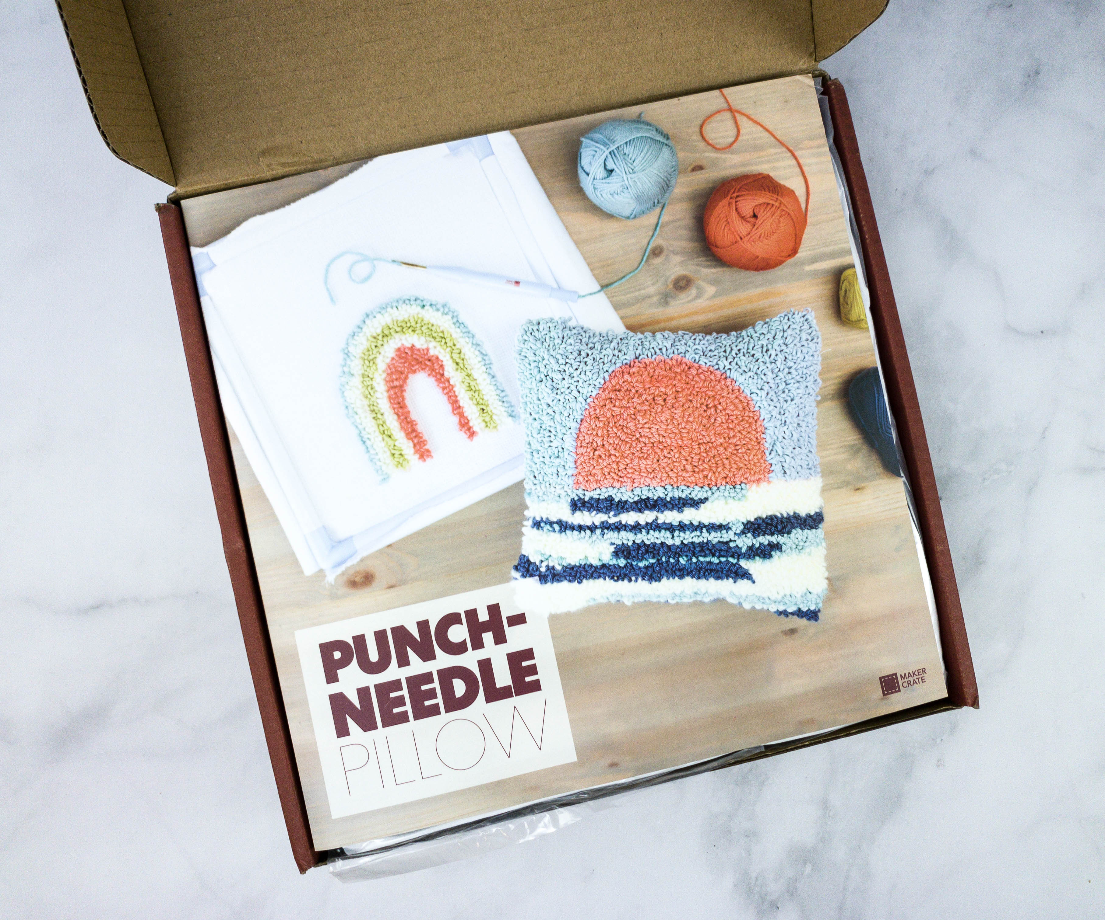 Maker Crate Review + Coupons PUNCHNEEDLE PILLOW Hello Subscription