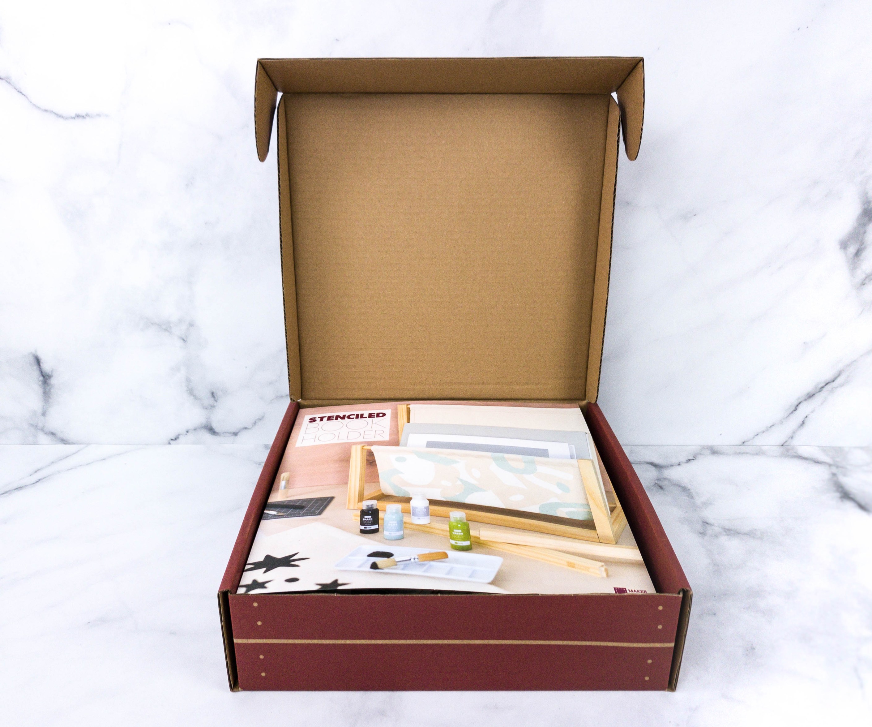 Maker Crate Review + Coupon STENCILED BOOK HOLDER Hello Subscription