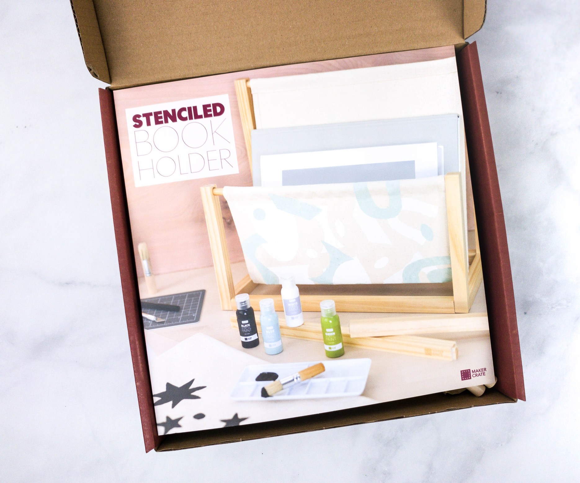 Maker Crate Review + Coupon STENCILED BOOK HOLDER Hello Subscription