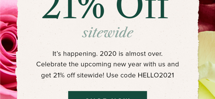 Bouqs New Year Deal: Save 21% SITEWIDE!