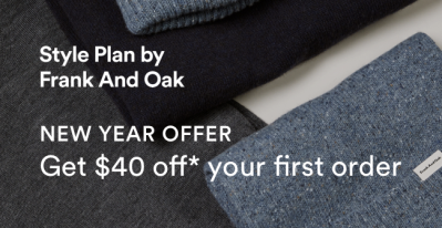 Frank And Oak Coupon: Get FREE Styling Fee + $40 OFF!