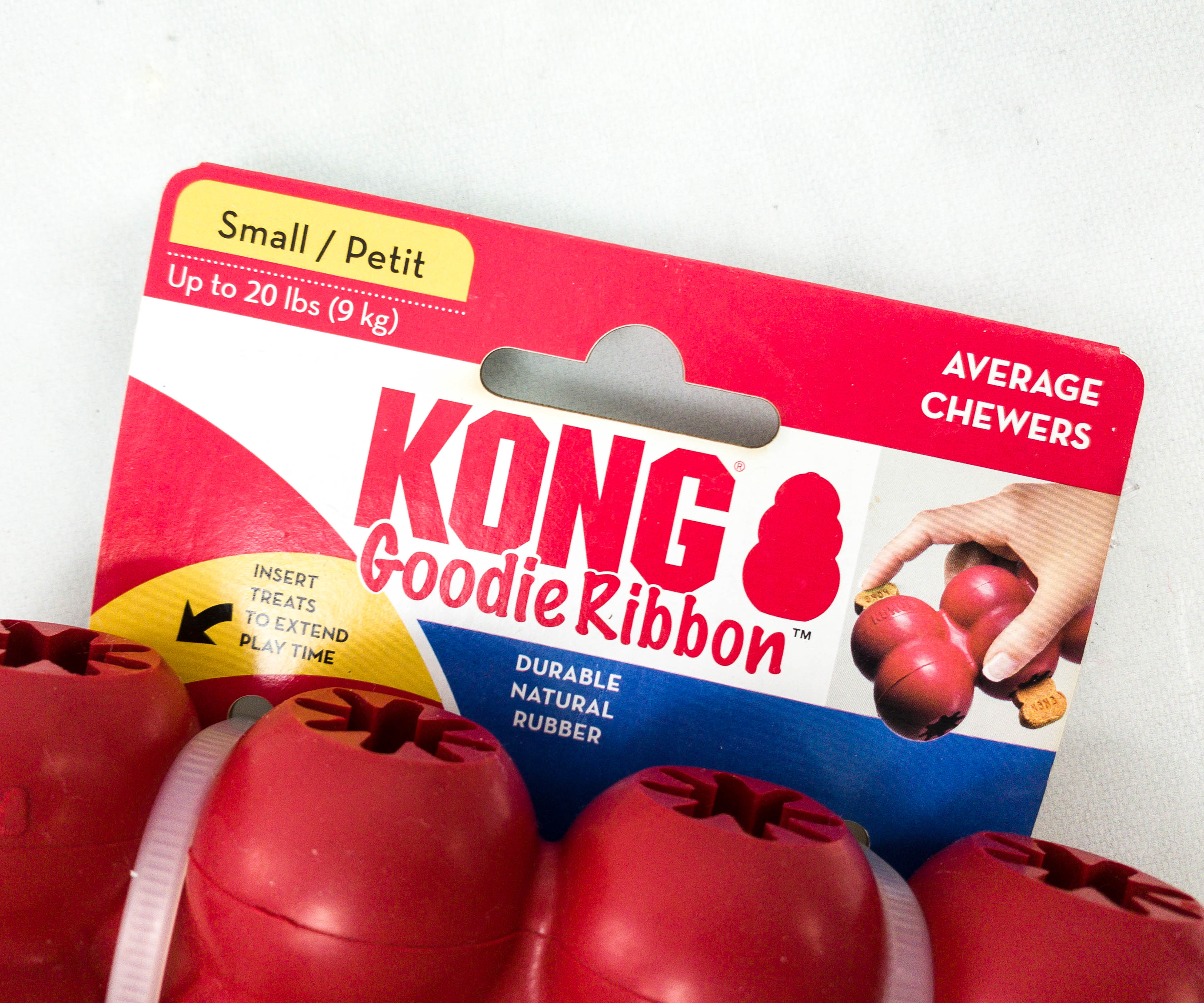 KONG Goodie Ribbon Dog Toy, Red, Small 