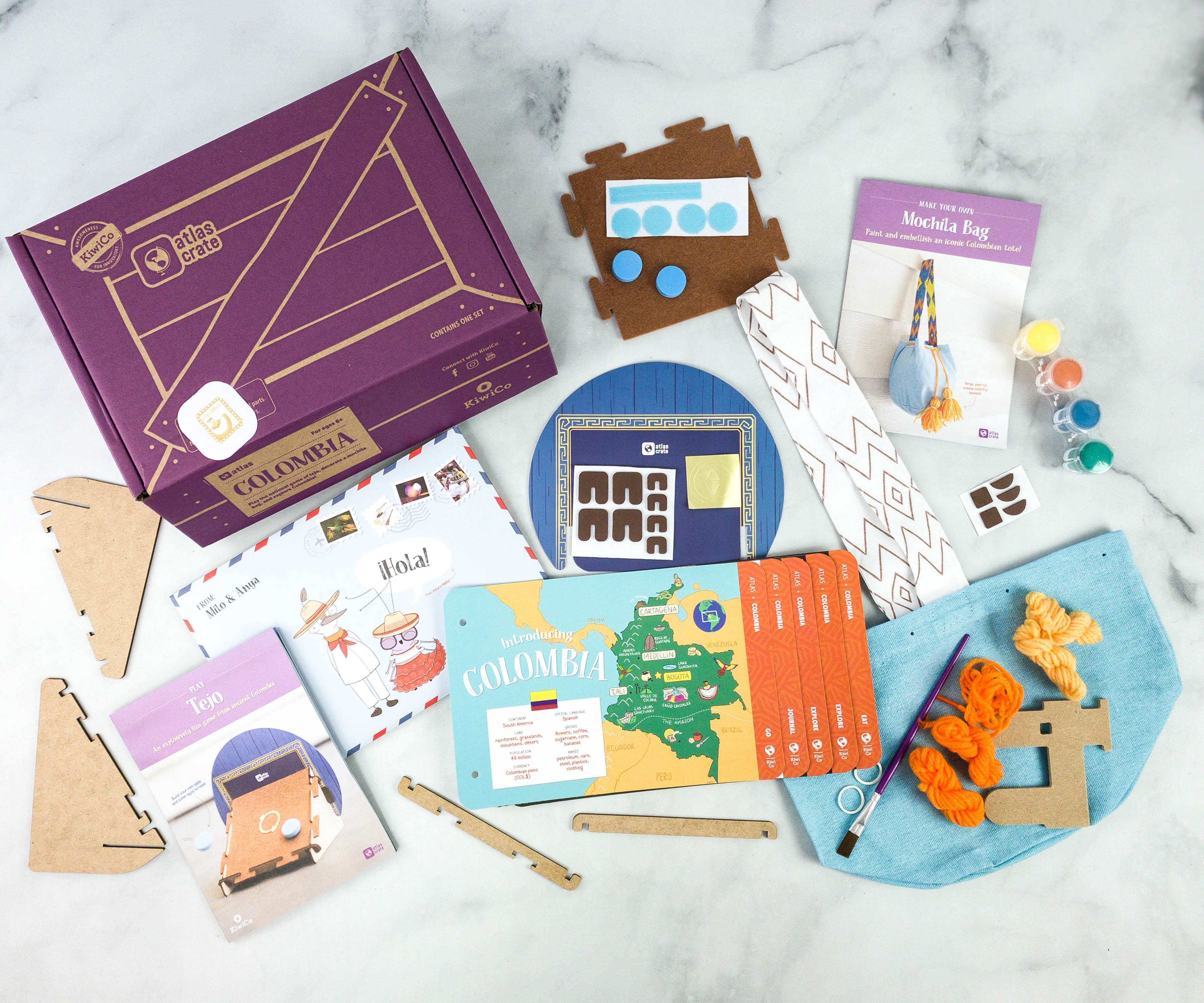 KiwiCo Atlas Crate Review & Coupon COLOMBIA hello subscription